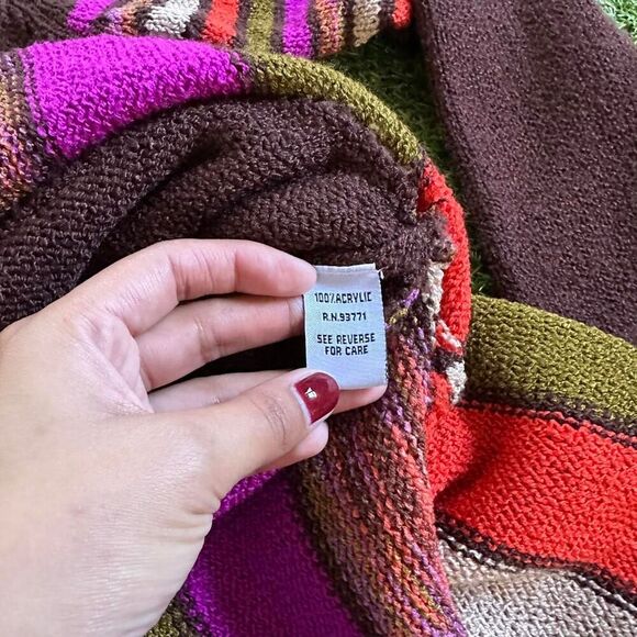 MIRROR IMAGE Women's Brown & Multicoloured Striped Sweater, Size Medium - Picture 7 of 8